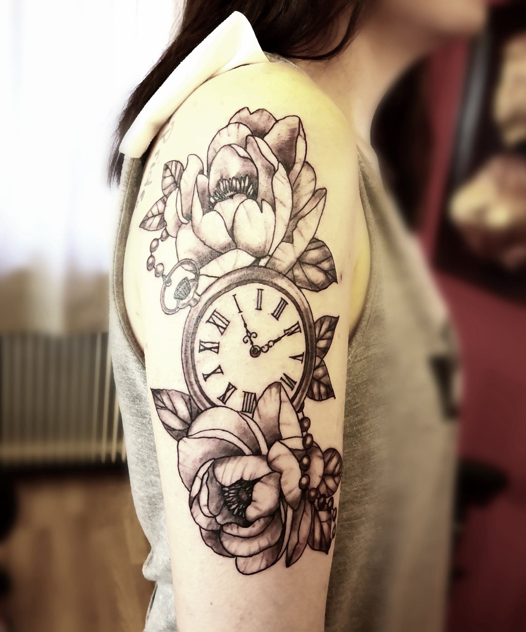 Peonies/clock